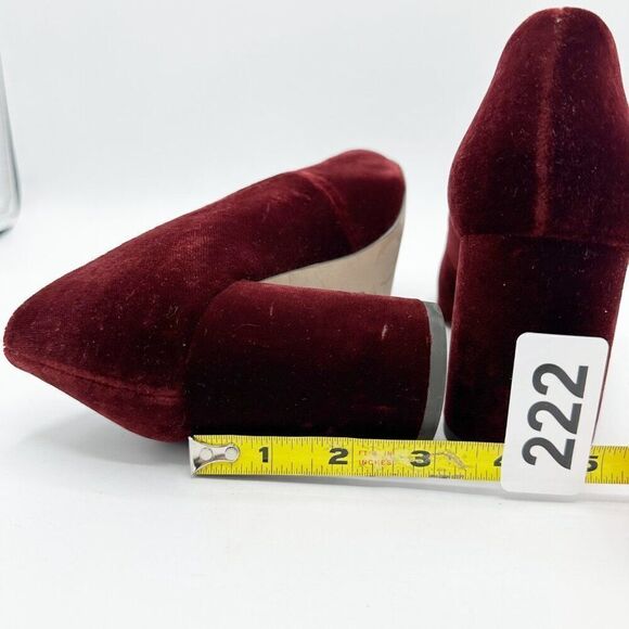 Louise Et Cie‎ Trending Burgundy Velvet Block Heel Pumps Size 8.5 - Picture 13 of 15